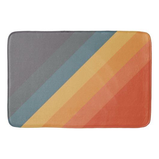 70カラフルs 80sレトロストライプのストライプ バスマット (正面)