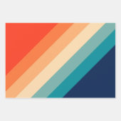 70カラフルs 80sレトロストライプのストライプ ラッピングペーパーシート (正面)