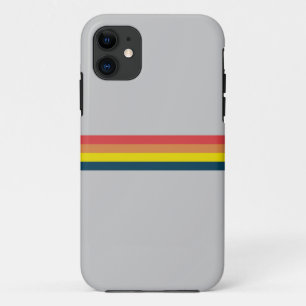 70カラフルs 80sレトロストライプのストライプ iPhone 11 ケース