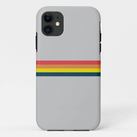70カラフルs 80sレトロストライプのストライプ Case-Mate iPhoneケース (裏面)