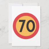 70キロ制限道路交通標識 招待状 (正面)