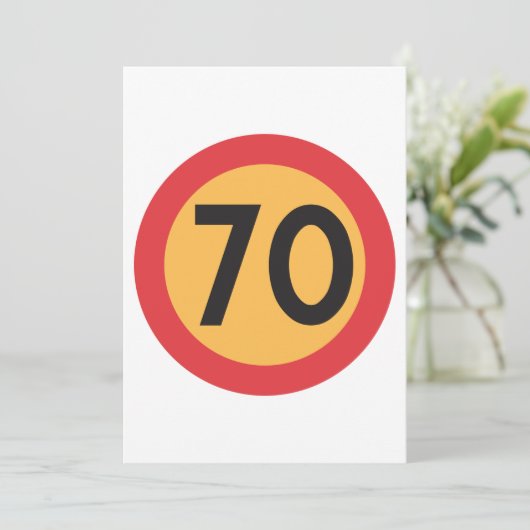 70キロ制限道路交通標識 招待状 (スタンド正面)