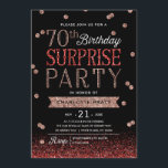70グリッター紙吹雪サプライズパーティの招待状 招待状<br><div class="desc">シックで70スタイリッシュ番目の誕生日サプライズパーティの招待状はエレガントバラ金ゴールドと赤いタイポグラフィ紙吹雪テーマとを備えモダンている。</div>