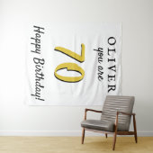 70シンプル番目のハッピーバースデーパーティー背景 タペストリー (インサイチュ(横))