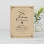 70シンプル番目の誕生祝いパーティの招待状 招待状 (スタンド正面)