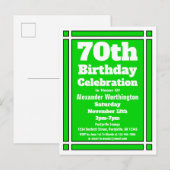 70シンプルth誕生日招待状はがき インビテーションポストカード (正面/裏面)