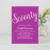70スクリプトダークピンク70th誕生日パーティー 招待状 (スタンド正面)