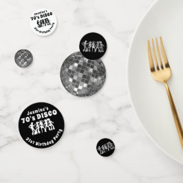 70ズディスコ誕生日 |シルバーグリッターボール コンフェッティ