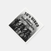 70ズディスコ誕生日 |シルバーグリッターボール スタンダードカクテルナプキン (角)