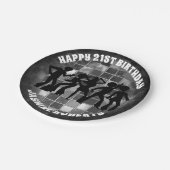 70ズディスコ誕生日 |シルバーグリッターボール ペーパープレート (アングル)