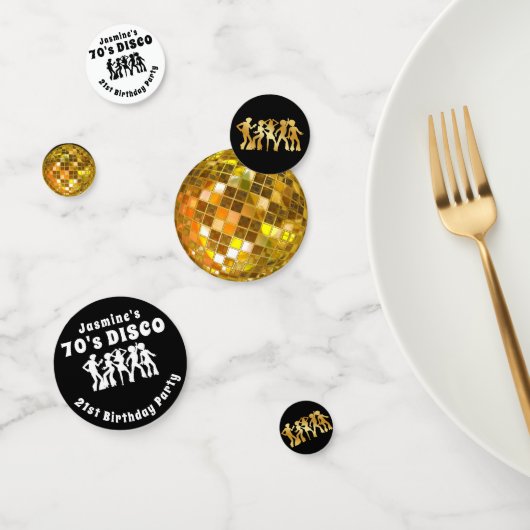 70ズディスコ誕生日 |金ゴールドグリッターボール コンフェッティ (グループ)