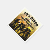 70ズディスコ誕生日 |金ゴールドグリッターボール スタンダードカクテルナプキン (角)