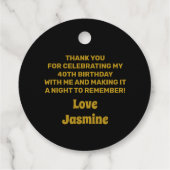 70ズディスコ誕生日 |金ゴールドグリッターボール フェイバータグ (裏面)