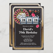 70トランプのポーカー遊ズカードカジノ誕生日招待状 招待状 (正面/裏面)