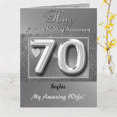 70パーソナライズされた周年記念結婚カード妻 カード (黄色い花)