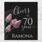 70パーソナライズされた歳の誕生日パーティー ワインラベル (シングルラベル)