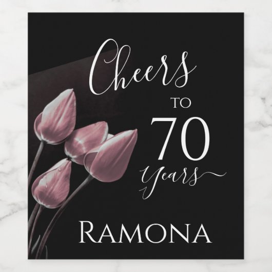 70パーソナライズされた歳の誕生日パーティー ワインラベル (シングルラベル)