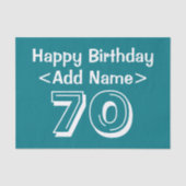 70パーソナライズされた番目の誕生日をテーマにしたティッシュペーパー 薄葉紙 (正面)