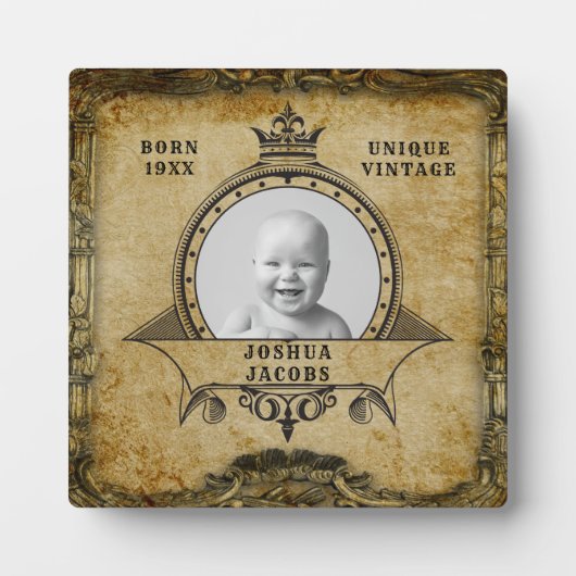 70パーソナライズされた番目の誕生日ヴィンテージ写真テンプレート フォトプラーク (正面)
