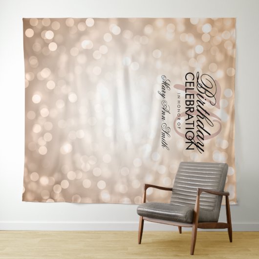 70パーソナライズされた番目の誕生日背景バラ金ゴールド タペストリー (インサイチュ(横))