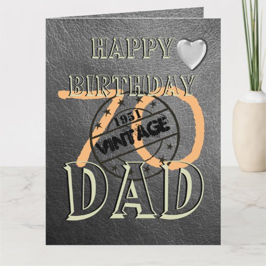 70パーソナライズされた番目誕生日パパカード カード (正面)