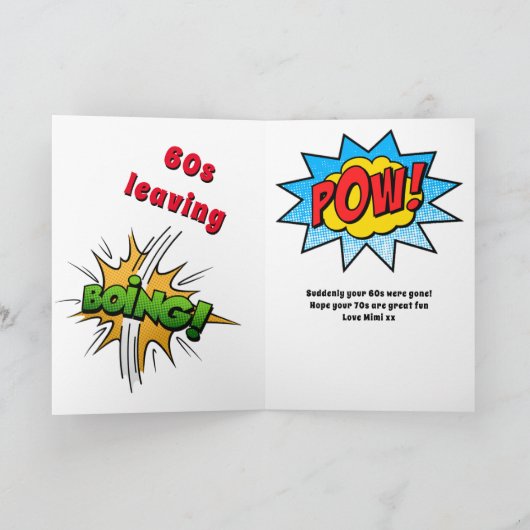 70パーソナライズされた番誕生日ヴィンテージ漫画おもしろい カード (内部)