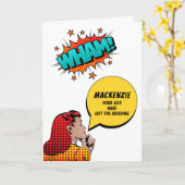 70パーソナライズされた番誕生日ヴィンテージ漫画おもしろい カード (黄色い花)