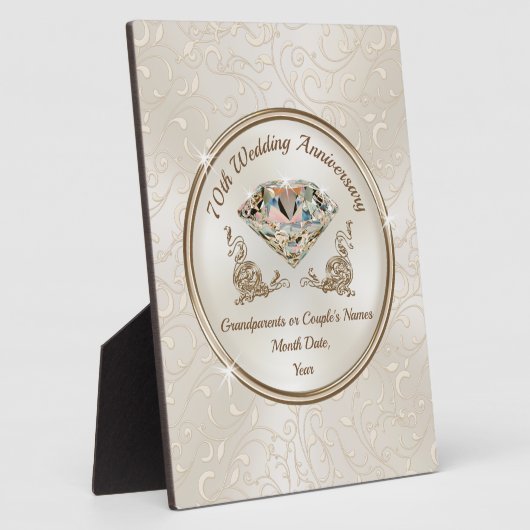 70パーソナライズされた結婚周年記念品 フォトプラーク (側面)