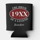 70パーソナライズされた誕生日のレジェンドブラック誕生 缶クーラー (裏面)