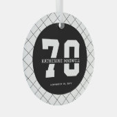 70パーソナライズされた誕生日モダン及びエレガント ガラスオーナメント (正面右)