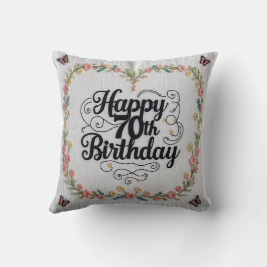 70パーソナライズされた誕生日装飾用クッションA ユニーク クッション (裏面)