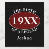 70パーソナライズされた誕生日誕生の伝説レトロ ワインラベル (シングルラベル)