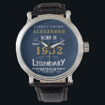 70パーソナライズされた誕生日1952ヴィンテージ青金ゴールド 腕時計<br><div class="desc">そのパーソナライズされた特別なユニーク誕生日の人のための時計。ヴィンテージ誕生日プレゼントの名前をこのスタイルレトロデザインカスタムに追加する。名前と年を提供されたテンプレートで簡単に編集。素晴らしいカスタム誕生日プレゼント。そのパーティーお祝いのためのより多くのギフトとパーティー供給は、ストアの"伝説的な"デザインで利用可能。</div>