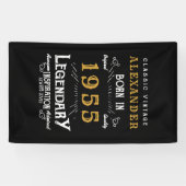 70パーソナライズされた誕生日1955生まれヴィンテージブラック 横断幕 (横)