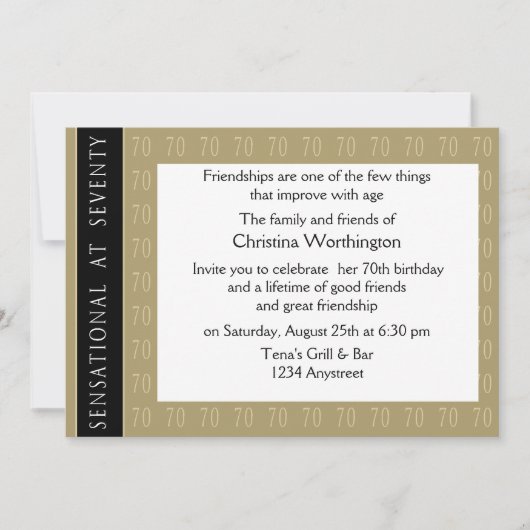 70パーティの招待状で扇情的 招待状 (正面)