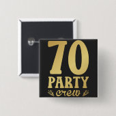 70パーティークルー70th誕生日スクエア 缶バッジ (正面&裏面)