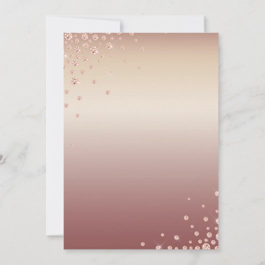 70ファブラスバラ金ゴールドグリッターダイヤモンド誕生日 招待状 (裏面)