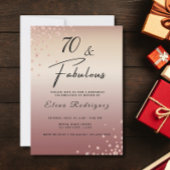 70ファブラスバラ金ゴールドグリッターダイヤモンド誕生日 招待状