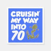 70ボートをテーマにしたパーティーナプキンに私の方法をクルーズイン スタンダードカクテルナプキン (正面)