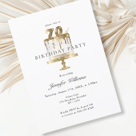 70モダンエレガント歳の誕生日 招待状