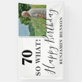 70モダン位の誕生日パーティーの写真 横断幕 (縦)