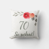 70モダンSo 70番目の誕生日フローラ クッション (正面)