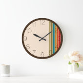 70ユニーク年代の色付きストライプ時計 ラージ壁時計 (ホーム)