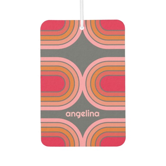 70ラインアインスパイアートサンセットレッドオレンジピンクアーチ カーエアーフレッシュナー (正面)