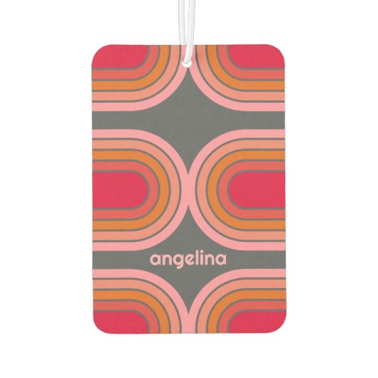 70ラインアインスパイアートサンセットレッドオレンジピンクアーチ カーエアーフレッシュナー (裏面)