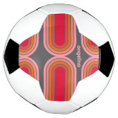 70ラインアインスパイアートサンセットレッドオレンジピンクアーチ サッカーボール (回転)