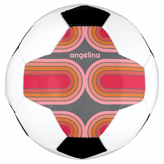 70ラインアインスパイアートサンセットレッドオレンジピンクアーチ サッカーボール (正面)