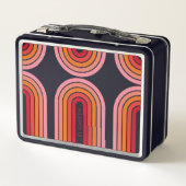 70ラインアインスパイアートサンセットレッドオレンジピンクアーチ メタルランチボックス (裏面)