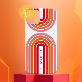 70ラインアインスパイアートサンセットレッドオレンジピンクアーチ iPhone 15 PROケース