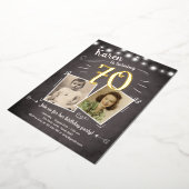 70ヴィンテージレトロ写真展70サプライズ誕生日 箔招待状 (回転した状態)